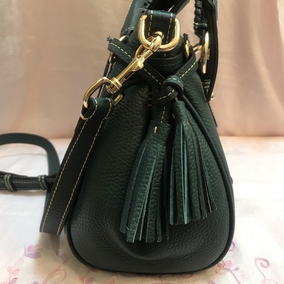 Pebble Grain Small Satchel in Forest - Picture 4 of 8